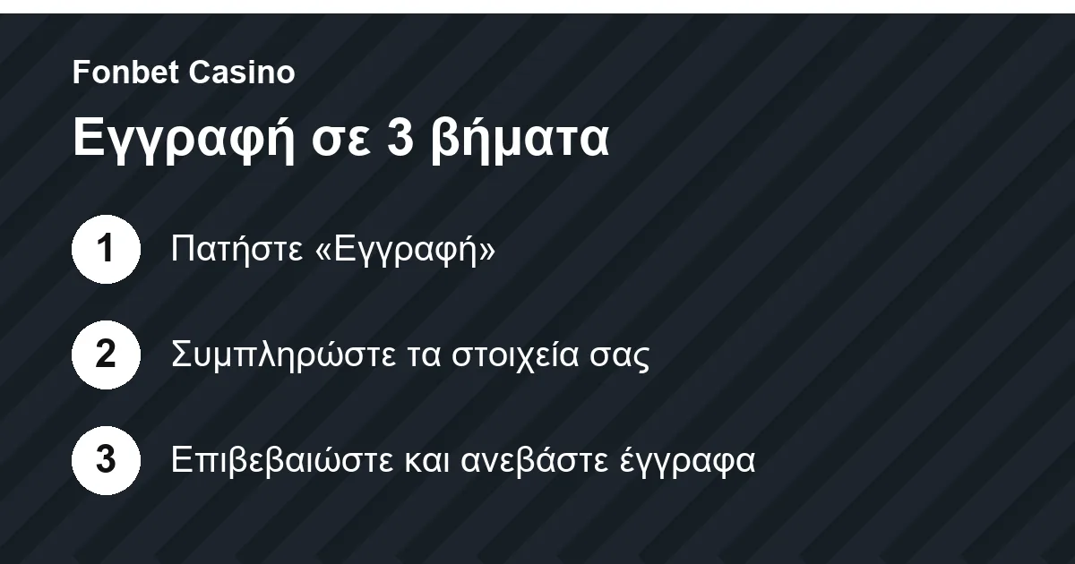 Εγγραφή στο Fonbet Casino σε τρία βήματα